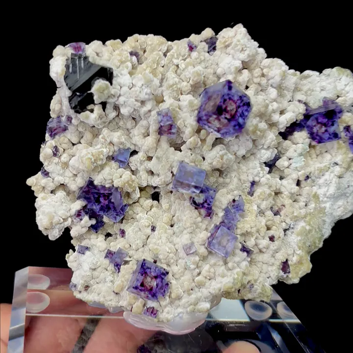 Natural Purple Phantom Fluorite and Mica, Mineral Specimen: Yindu,Inner Mongolia (110*35*80MM) - image 2