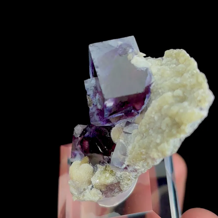 Natural Purple Phantom Fluorite and Mica, Mineral Specimen: Yindu,Inner Mongolia (25*20*30MM) - image 3