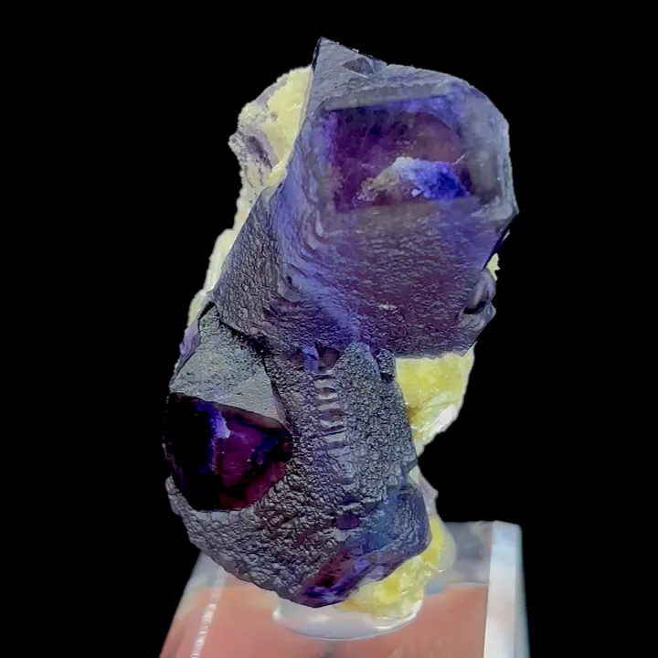 Natural Purple Phantom Fluorite and Mica, Mineral Specimen: Yindu,Inner Mongolia (25*20*40MM) - image 4