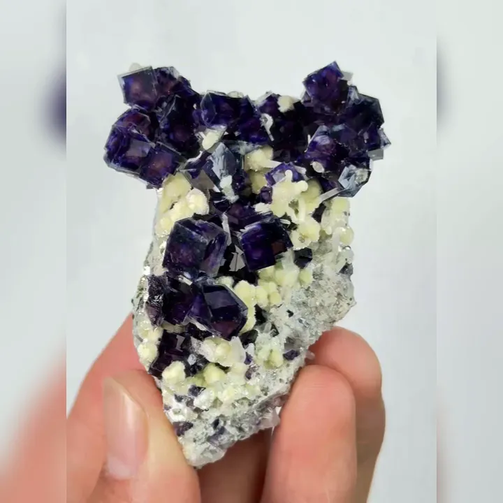 Natural Purple Phantom Fluorite and Mica, Mineral Specimen: Yindu,Inner Mongolia (40*60*25MM) - image 5