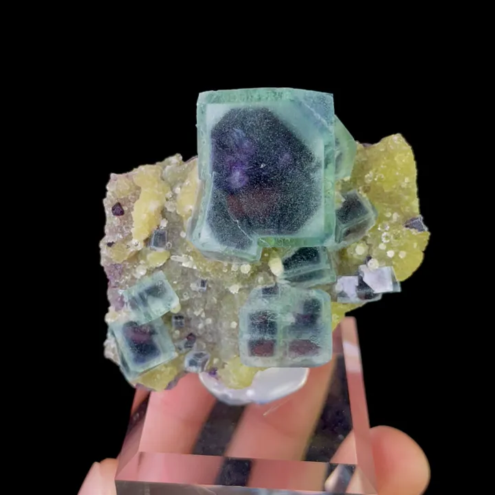 Natural Purple Phantom Fluorite and Mica, Mineral Specimen: Yindu,Inner Mongolia (50*40*25MM) - image 4