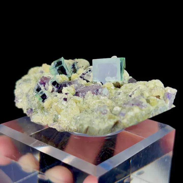 Natural Purple Phantom Fluorite and Mica, Mineral Specimen: Yindu,Inner Mongolia (65*40*25MM) image