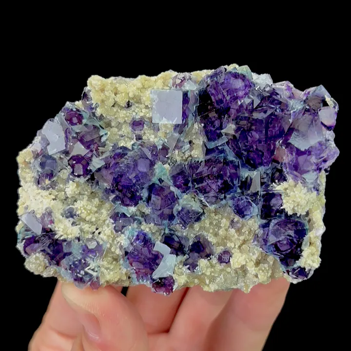 Natural Purple Phantom Fluorite and Mica, Mineral Specimen: Yindu,Inner Mongolia (75*60*20MM) image