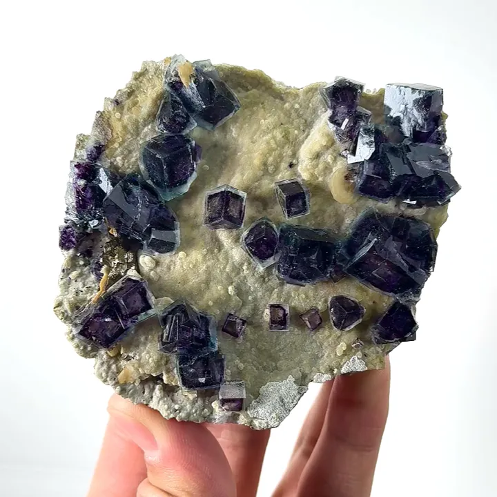 Natural Purple Phantom Fluorite and Mica, Mineral Specimen: Yindu,Inner Mongolia (80*85*25MM) - image 3