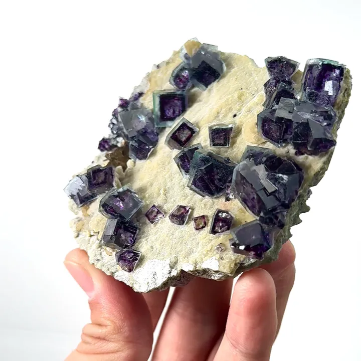 Natural Purple Phantom Fluorite and Mica, Mineral Specimen: Yindu,Inner Mongolia (80*85*25MM) - image 4