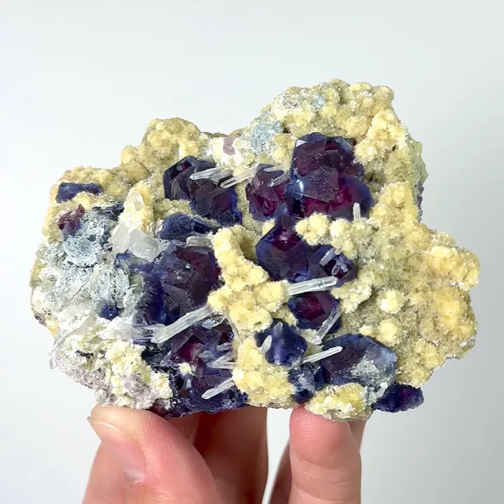Natural Purple Phantom Fluorite and Mica, Mineral Specimen: Yindu,Inner Mongolia (90*65*30MM) - image 4