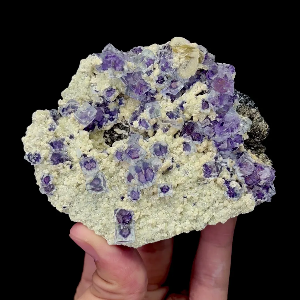 Natural Purple Phantom Fluorite and Mica Mineral Specimen,High Quality Specimen,INNER MONGOLIA,CHINA(95*80*25mm) - image 4