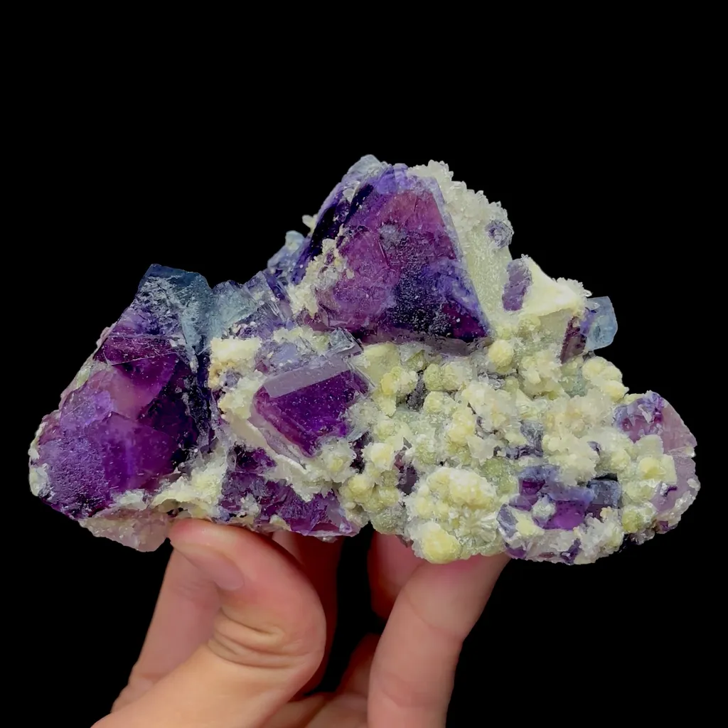 Natural Purple Phantom Fluorite and Mica Mineral Specimen,High Quality Specimen,YINDU,INNER MONGOLIA,CHINA(120*85*57mm) image