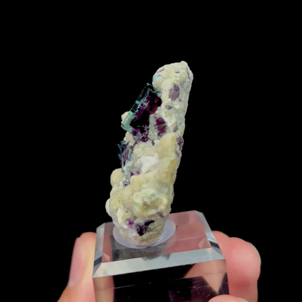 Natural Purple Phantom Fluorite and Mica Mineral Specimen,High Quality Specimen,YINDU,INNER MONGOLIA,CHINA(34*14*42mm) - image 2