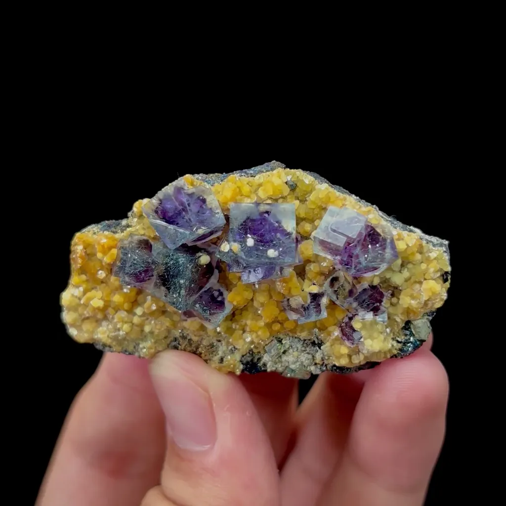 Natural Purple Phantom Fluorite and Mica Mineral Specimen,High Quality Specimen,YINDU,INNER MONGOLIA,CHINA(57*32*15mm) image