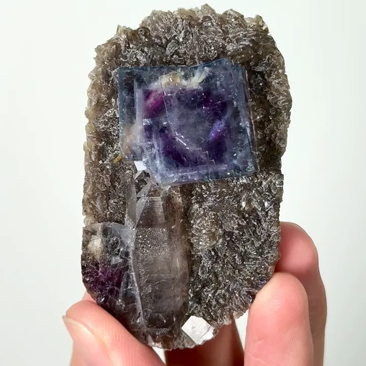 Natural Purple Phantom Fluorite and Mica, Mineral Specimen:Yaogangxian,Hunan (40*60*20MM) - image 5
