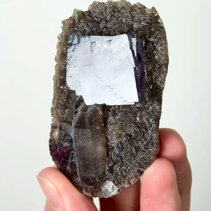 Natural Purple Phantom Fluorite and Mica, Mineral Specimen:Yaogangxian,Hunan (40*60*20MM) - image 3