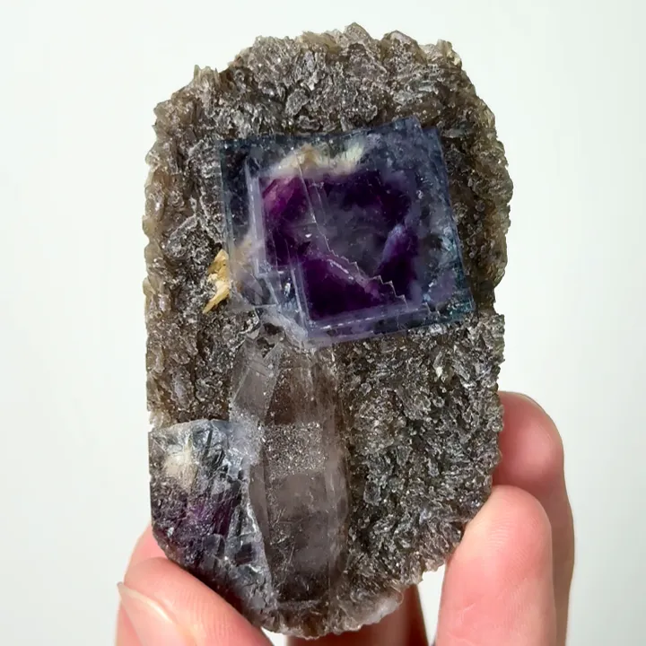 Natural Purple Phantom Fluorite and Mica, Mineral Specimen:Yaogangxian,Hunan (40*60*20MM) - image 4