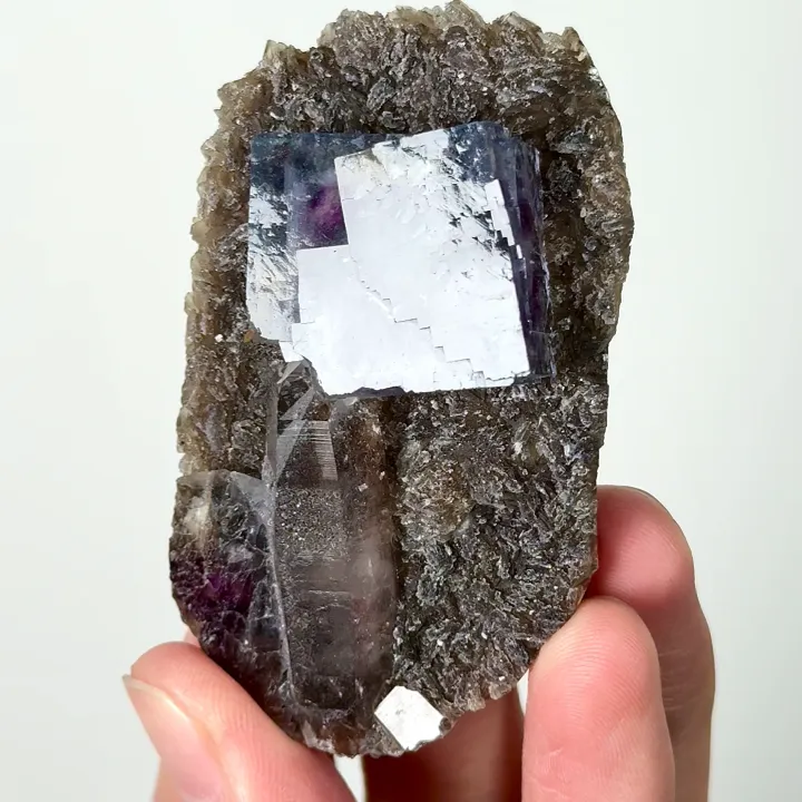 Natural Purple Phantom Fluorite and Mica, Mineral Specimen:Yaogangxian,Hunan (40*60*20MM) image