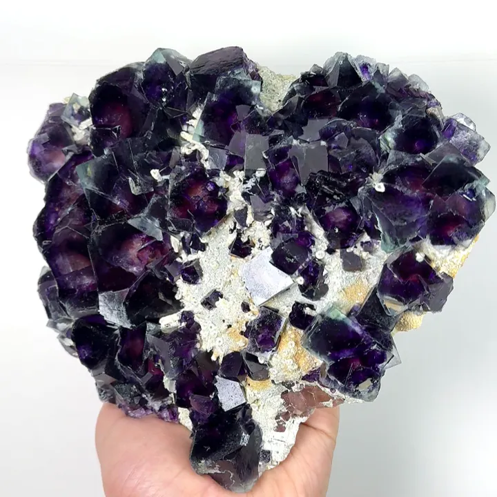 Natural Purple Phantom Fluorite and Mica, Mineral Specimen:Yindu, Inner Mongolia (200*160*45MM) image