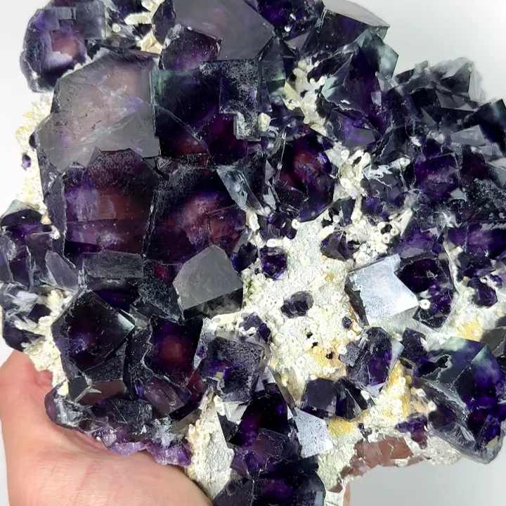 Natural Purple Phantom Fluorite and Mica, Mineral Specimen:Yindu, Inner Mongolia (200*160*45MM) - image 3