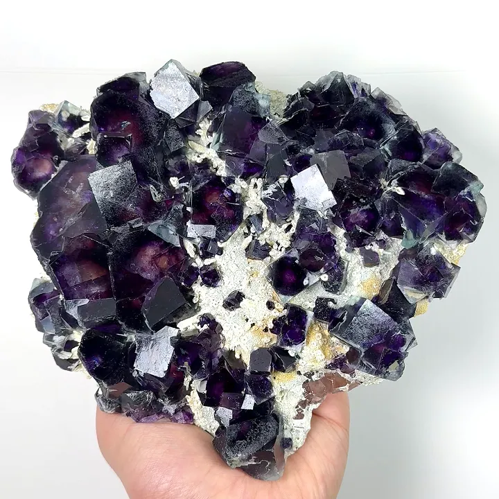 Natural Purple Phantom Fluorite and Mica, Mineral Specimen:Yindu, Inner Mongolia (200*160*45MM) - image 4
