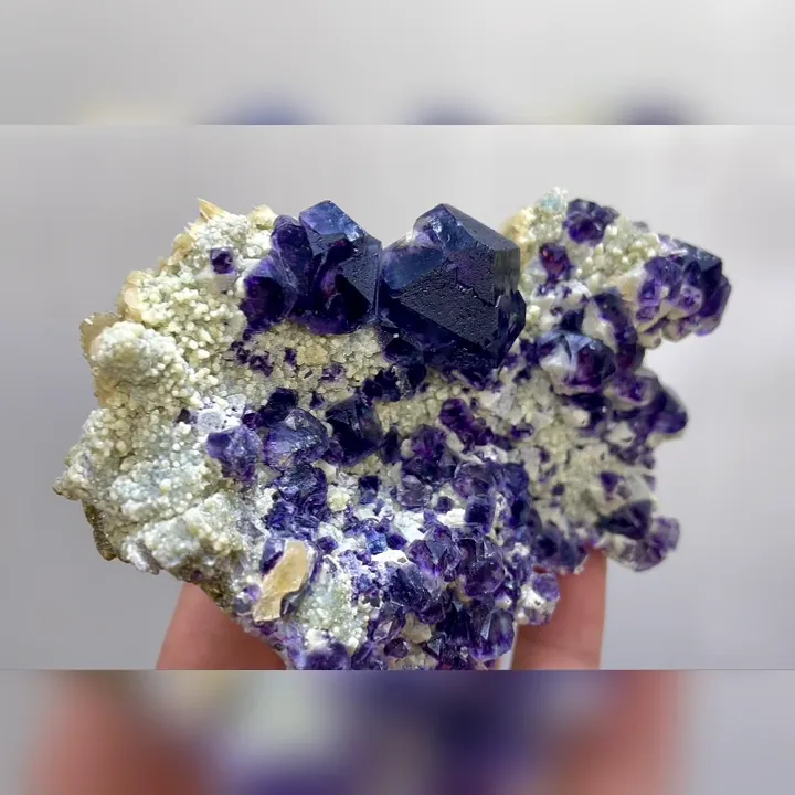 Natural Purple Phantom Fluorite and Mica Symbiosis comes from Inner Mongolia,China 105*65*50MM - image 3