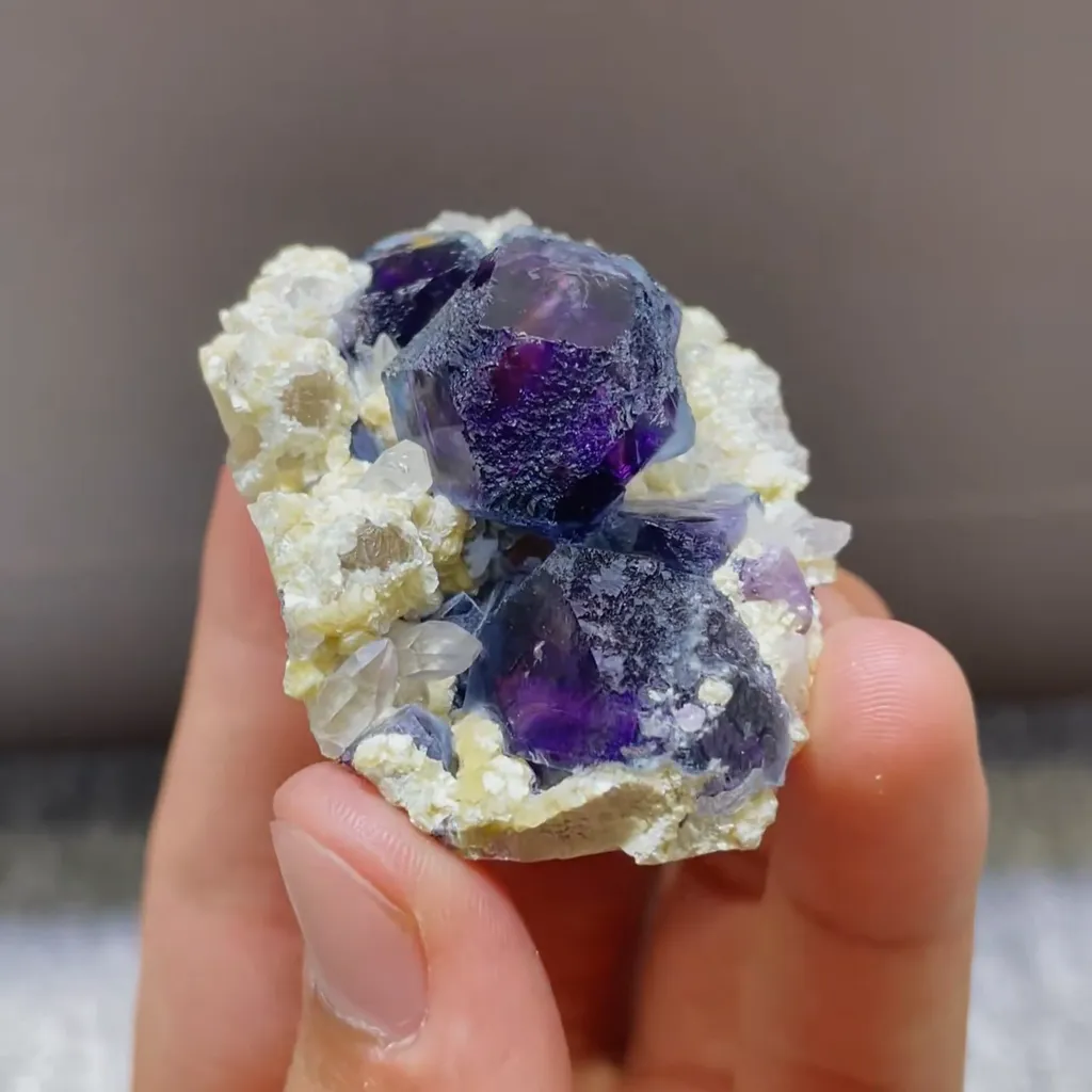 Natural Purple Phantom Fluorite and Mica Symbiosis comes from Inner Mongolia,China 50*35*25MM - image 2