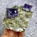 Natural Purple Phantom Fluorite and Mica Symbiosis comes from Yaogangxian,Hunan 60*60*30MM - image 5