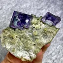 Natural Purple Phantom Fluorite and Mica Symbiosis comes from Yaogangxian,Hunan 60*60*30MM - image 2