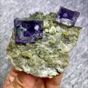 Natural Purple Phantom Fluorite and Mica Symbiosis comes from Yaogangxian,Hunan 60*60*30MM - image 4