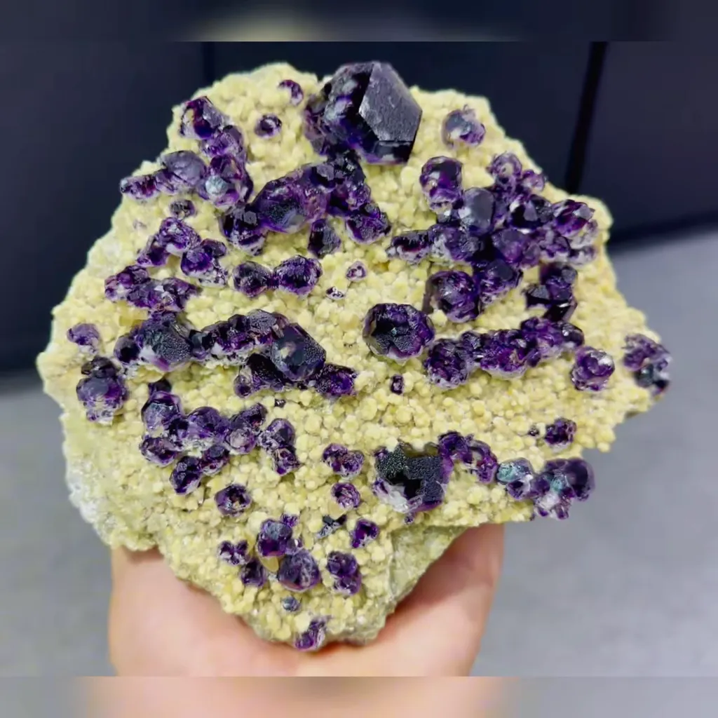 Natural Purple Phantom Fluorite and Mica Symbiosis comes from Yindu,Inner Mongolia 120*135*45MM - image 2