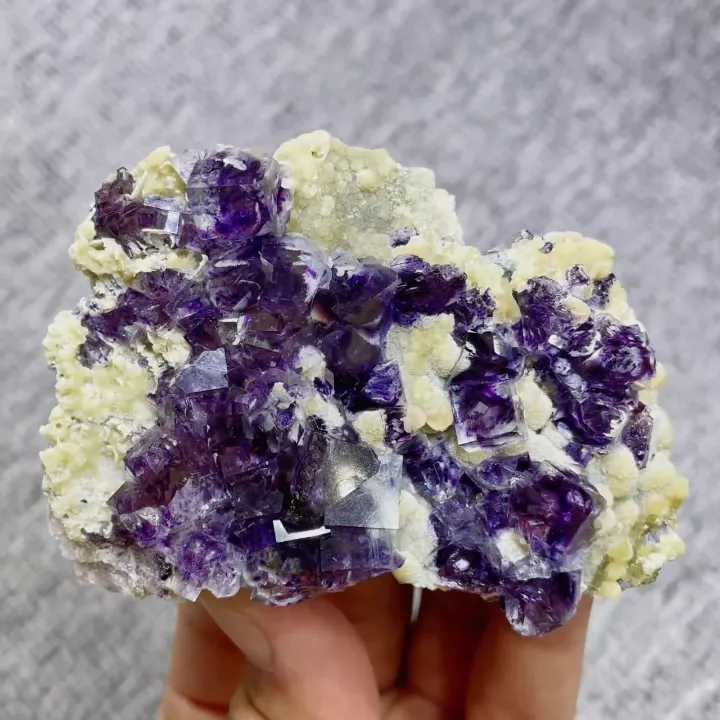 Natural Purple Phantom Fluorite and Mica Symbiosis comes from Yindu,Inner Mongolia 80*60*25MM - image 2