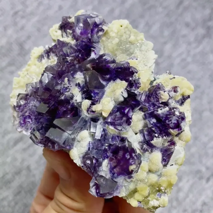 Natural Purple Phantom Fluorite and Mica Symbiosis comes from Yindu,Inner Mongolia 80*60*25MM - image 3