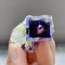 Natural Purple Phantom Fluorite and Mica Symbiosis from Yindu,Inner Mongolia 30*45*20MM - image 2