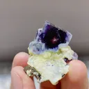 Natural Purple Phantom Fluorite and Mica Symbiosis from Yindu,Inner Mongolia 30*45*20MM - image 1