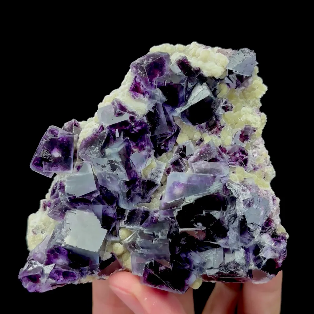 Natural Purple Phantom Fluorite and Mica Symbiosis Mineral Specimen,High Quality Specimen,YINDU,INNER MONGOLIA,CHINA(110*80*20mm) image