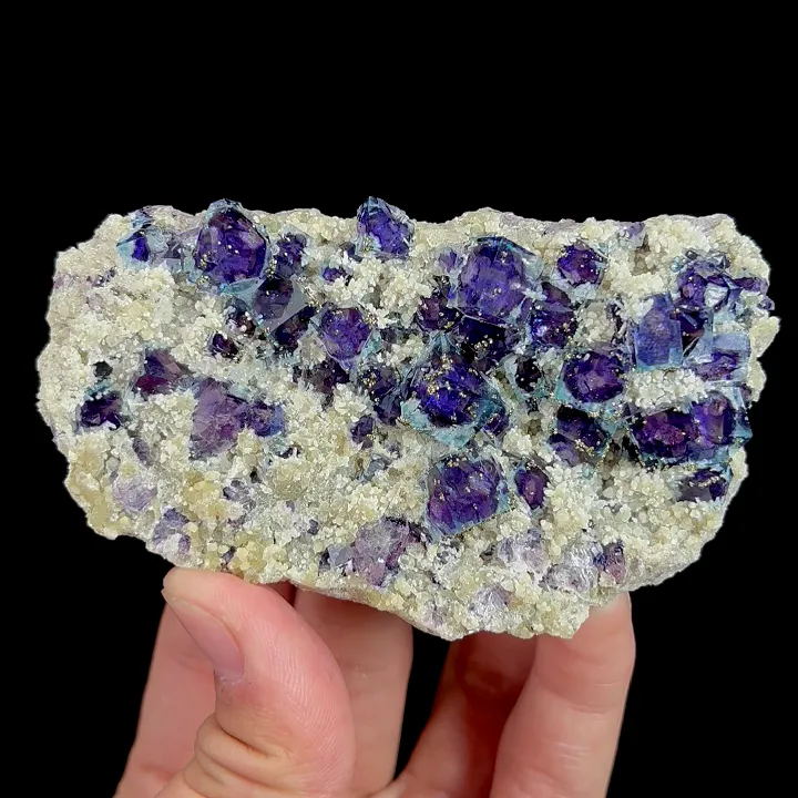 Natural Purple Phantom Fluorite and Pyrite, Mineral Specimen: Inner Mongolia,China (95*55*20MM) - image 4
