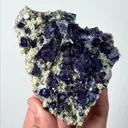 Natural Purple Phantom Fluorite and Pyrite, Mineral Specimen: Yindu,Inner Mongolia (100*75*30MM) - image 3
