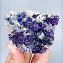 Natural Purple Phantom Fluorite and Pyrite, Mineral Specimen: Yindu,Inner Mongolia (75*60*20MM) - image 2
