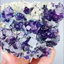 Natural Purple Phantom Fluorite and Pyrite, Mineral Specimen: Yindu,Inner Mongolia (75*60*20MM) - image 5