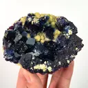 Natural Purple Phantom Fluorite and Pyrite, Mineral Specimen: Yindu,Inner Mongolia (95*70*20MM) - image 2