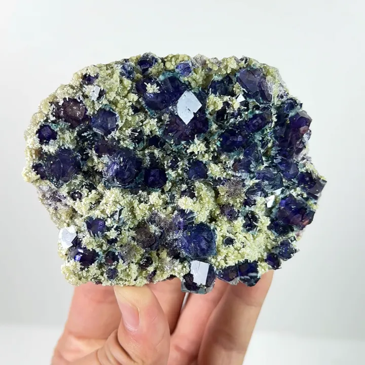 Natural Purple Phantom Fluorite and Pyrite, Mineral Specimen: Yindu,Inner Mongolia (95*75*30MM) - image 2