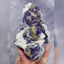 Natural Purple Phantom Fluorite and Pyrite Symbiosis comes from Yaogangxian,Hunan 90*45*40MM - image 2
