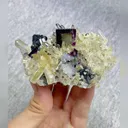 Natural Purple Phantom Fluorite and Quartz and Magnetite Symbiosis comes from Inner Mongolia,China 85*80*40MM - image 1