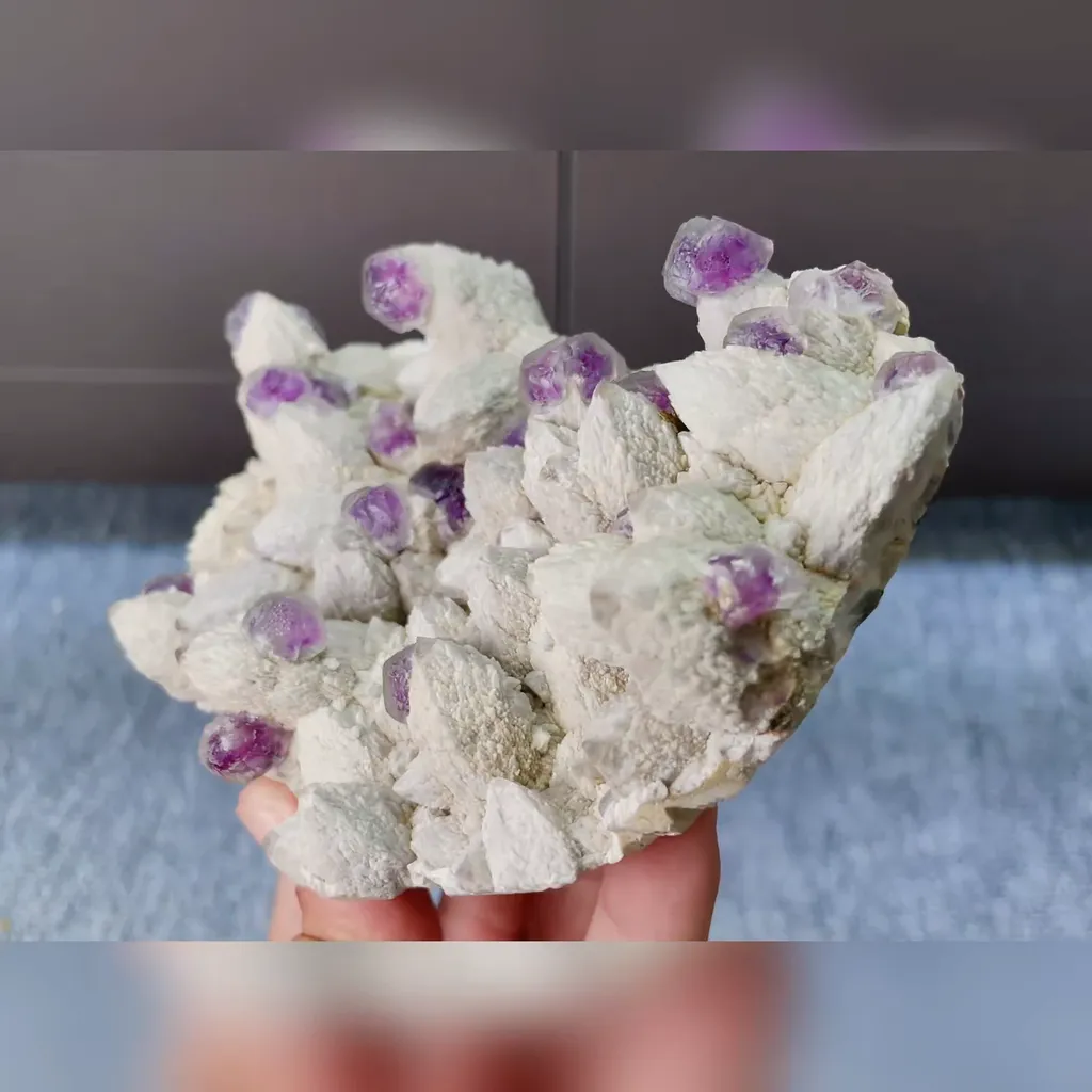 Natural Purple Phantom Fluorite and Quartz Cluster comes from Inner Mongolia,China 130*85*35MM - image 2