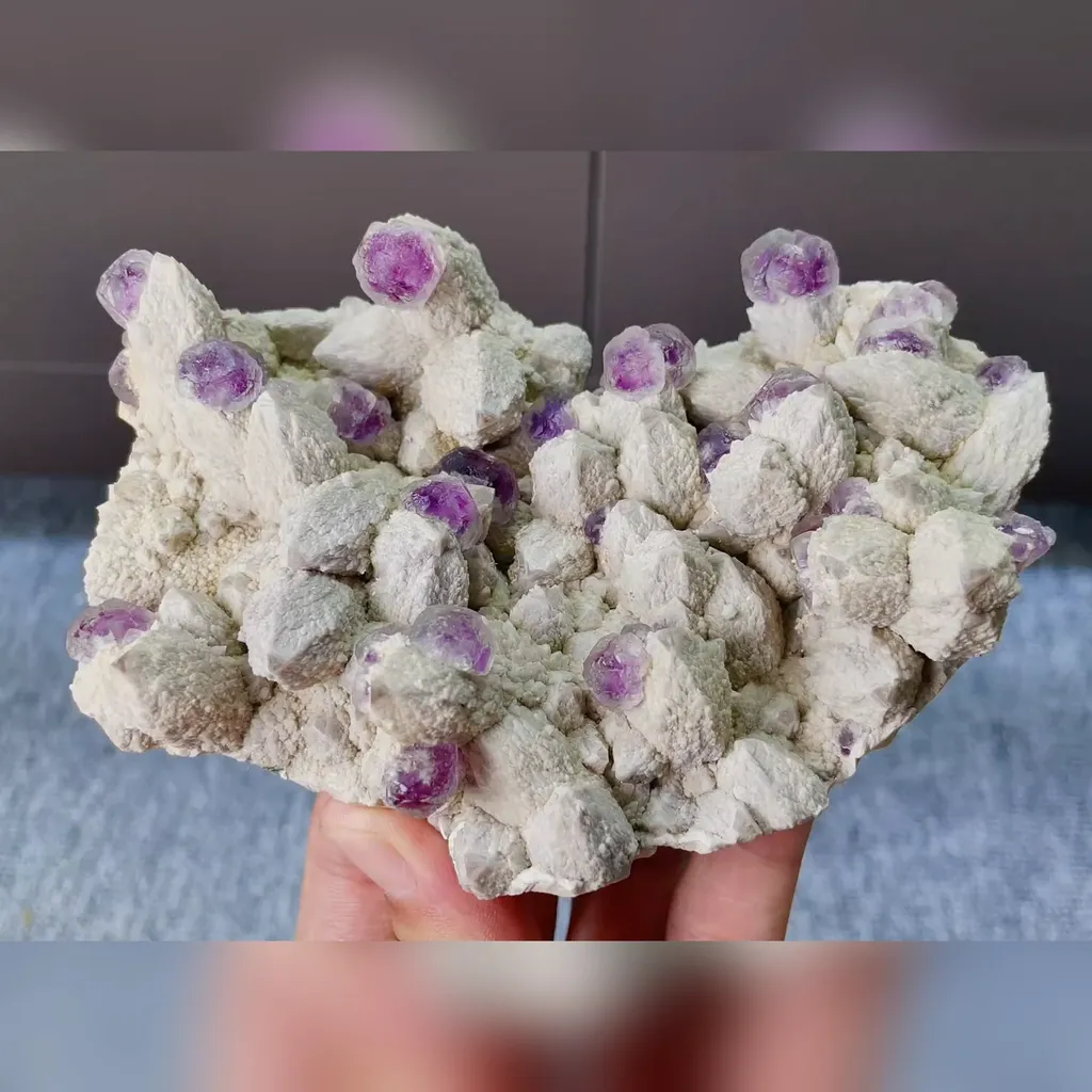 Natural Purple Phantom Fluorite and Quartz Cluster comes from Inner Mongolia,China 130*85*35MM image