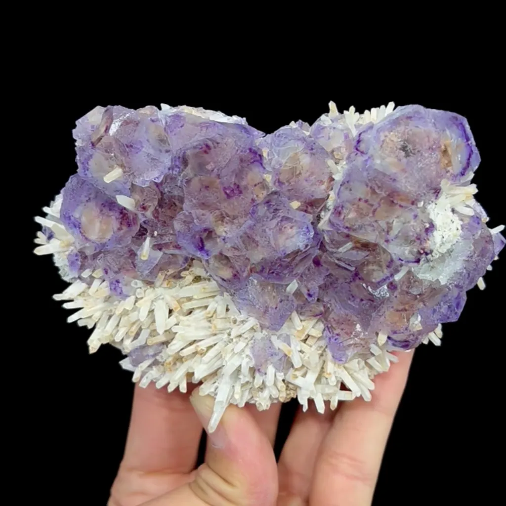 Natural Purple Phantom Fluorite and Quartz Cluster, Mineral Specimen: Inner Mongolia,China (120*80*45MM) - image 4