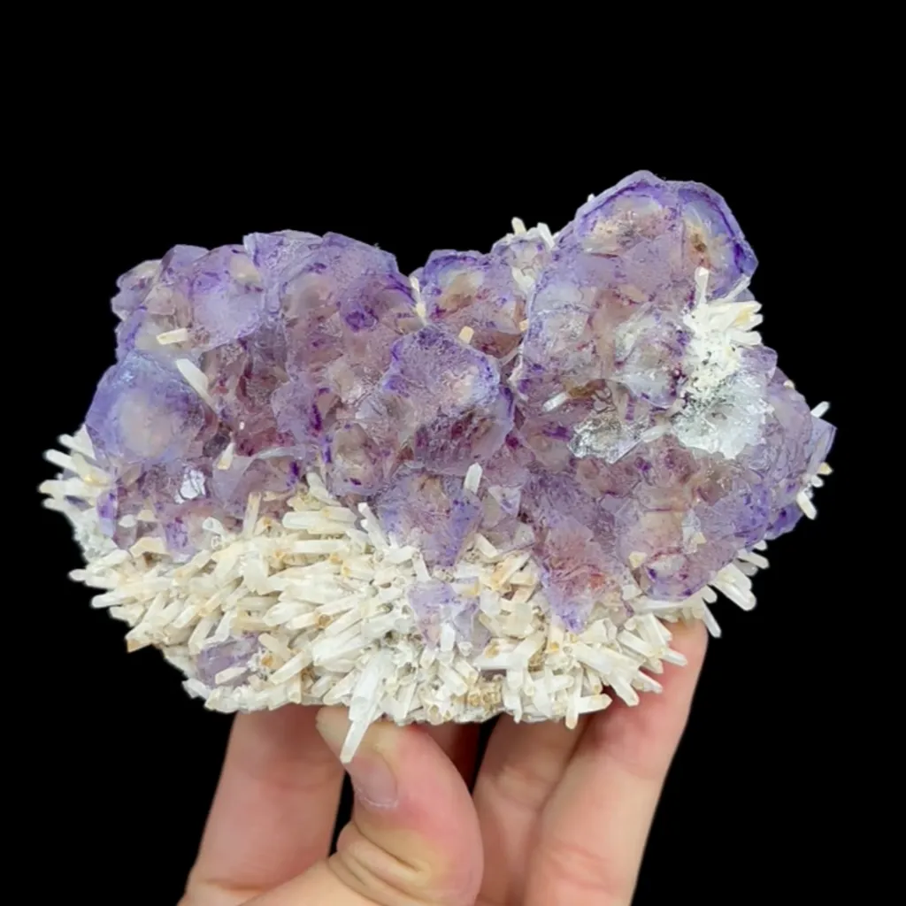 Natural Purple Phantom Fluorite and Quartz Cluster, Mineral Specimen: Inner Mongolia,China (120*80*45MM) - image 5