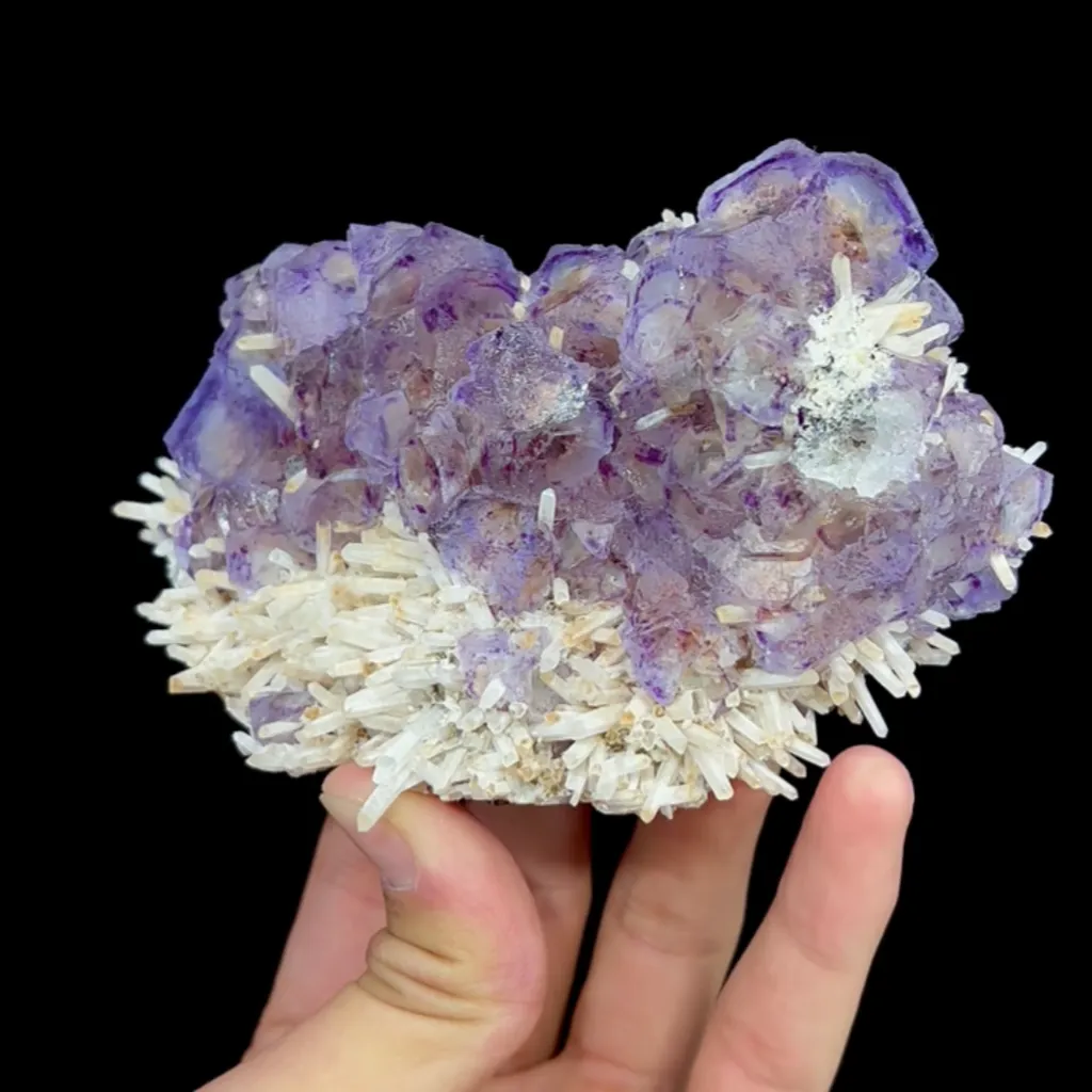 Natural Purple Phantom Fluorite and Quartz Cluster, Mineral Specimen: Inner Mongolia,China (120*80*45MM) - image 2