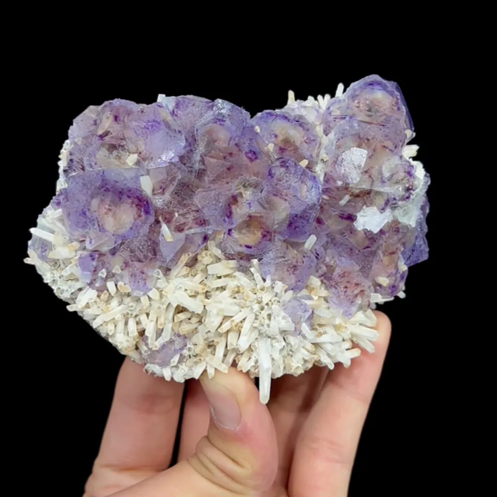 Natural Purple Phantom Fluorite and Quartz Cluster, Mineral Specimen: Inner Mongolia,China (120*80*45MM) - image 3