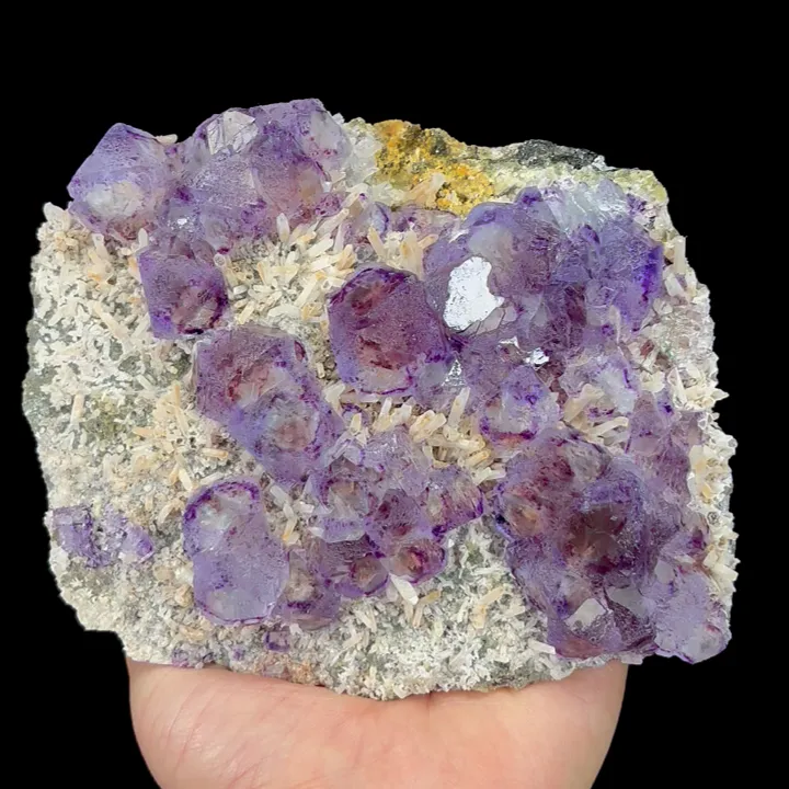 Natural Purple Phantom Fluorite and Quartz Cluster, Mineral Specimen: Inner Mongolia,China (135*120*35MM) image