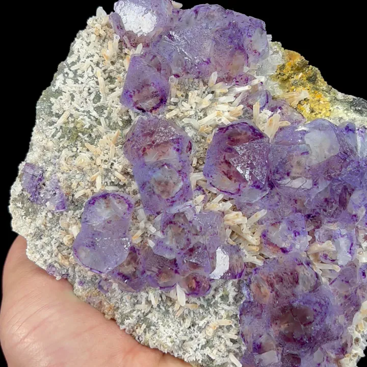 Natural Purple Phantom Fluorite and Quartz Cluster, Mineral Specimen: Inner Mongolia,China (135*120*35MM) - image 2