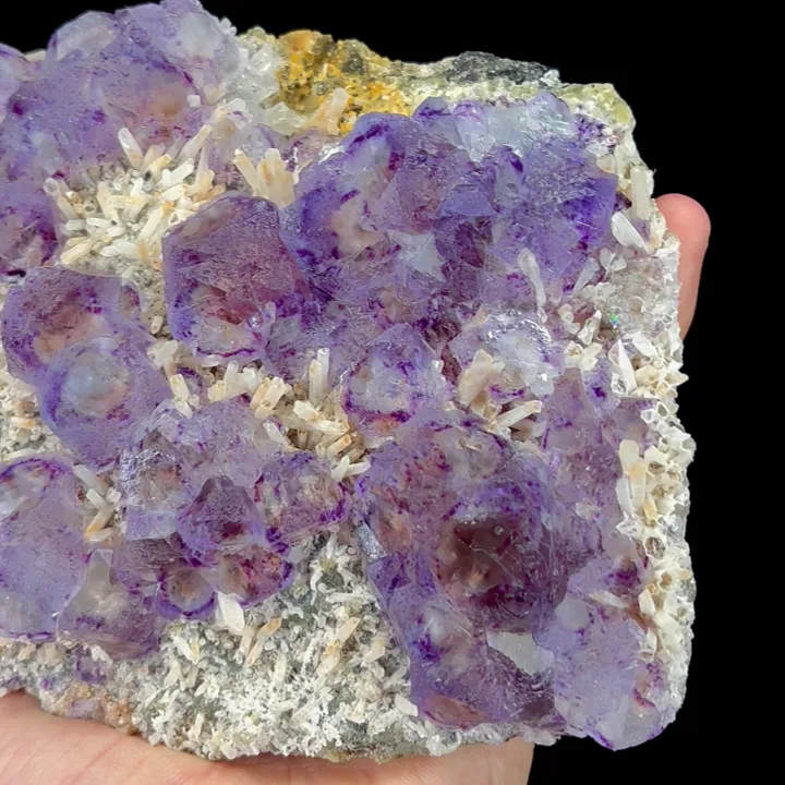 Natural Purple Phantom Fluorite and Quartz Cluster, Mineral Specimen: Inner Mongolia,China (135*120*35MM) - image 3