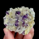 Natural Purple Phantom Fluorite and Quartz Cluster, Mineral Specimen: Yindu,Inner Mongolia (60*45*20MM) - image 3
